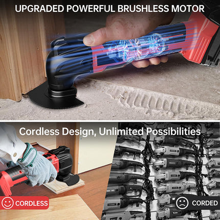Cordless Oscillating Multi Tool, 6 Speed Oscillating Saw with LED Light – image 8