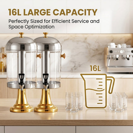 Party Drink Dispensers, Stainless Steel Beverage Dispenser with Ice Core and Drip Tray – image 16