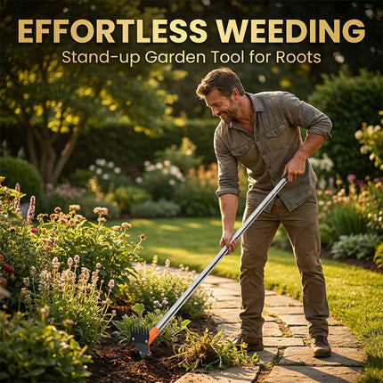 Garden Hoe with Long Handle, Garden Rake for Deep Root Weeds – image 8