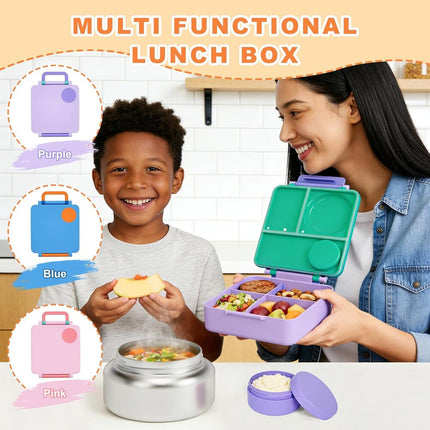 Insulated Lunch Box for Kids, Leakproof Bento Box with 4 Compartments – image 5