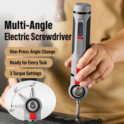Electric Screwdriver with Pivoting Head, Angle Screwdriver Power Tool