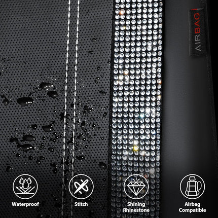 Leather Car Seat Covers with Rhinestones – image 4