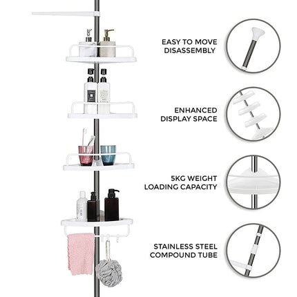 Wall Shelf for Bathroom, No Drill Shower Shelf Stainless Steel – image 7