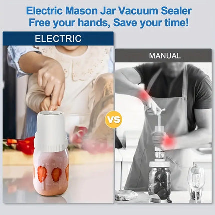Vacuum Sealer for Mason Jars, Cordless Electric Mason Jar Sealer for Wide Mouth Jars and Vacuum Seal Bags – image 4