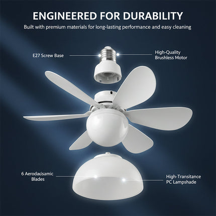 Low Profile Ceiling Fan Light, Flush Mount Ceiling Fan for Bedroom – image 7