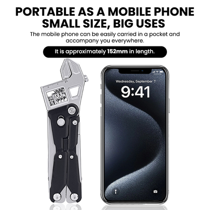 Adjustable Wrench Tool 11 in 1, Stainless Steel EDC Gear – image 5