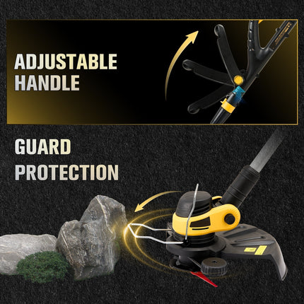 Electric Weed Eater Cordless, Weed Whacker with 90 Degree Pivoting Head