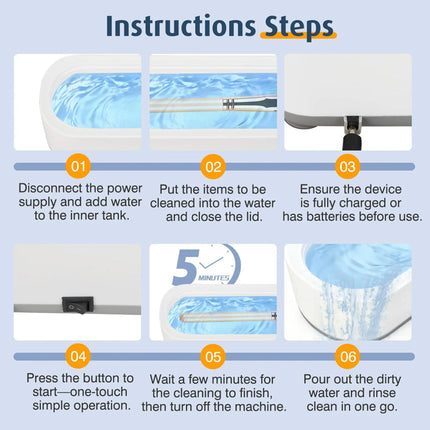 Ultrasonic Cleaner for Jewelry, Cordless Glasses Cleaner with Rechargeable Battery – image 4