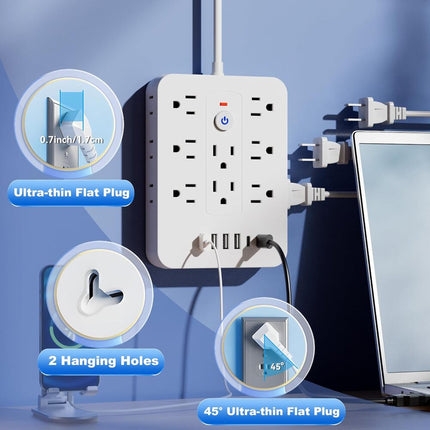 Surge Protector Power Strip with USB C, 20 Outlet Power Strip with 4 USB Ports – image 5