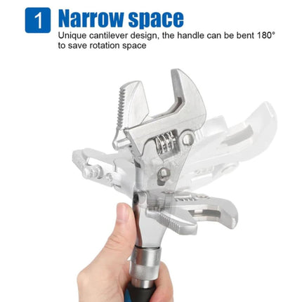 Adjustable Ratchet Wrench 10 Inch, 5 in 1 Adjustable Wrench with 180 Degree Ratchet Head – image 10