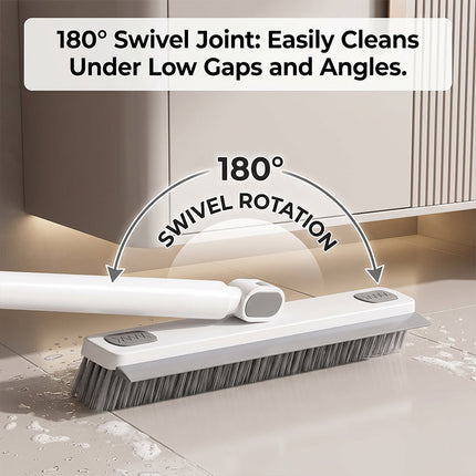 Long Handle Scrub Brush with Squeegee, Grout Cleaning Brush – image 6