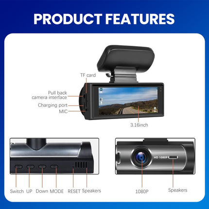 Dash Cam Front and Rear, Dash Cam for Car with Night Vision – image 5
