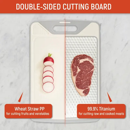Stainless Steel Cutting Board, Double Sided Chopping Board with Juice Groove and Garlic Grinder for Meat and – image 6