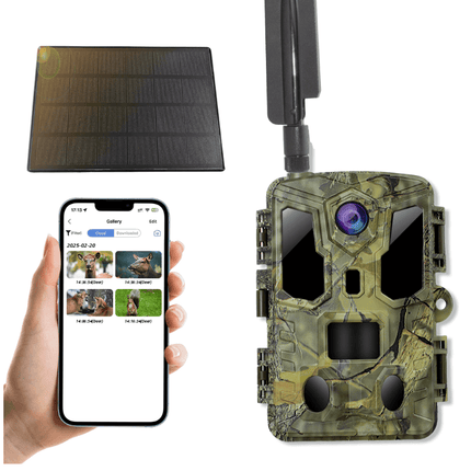 Cellular Trail Camera 4K with Solar Panel, Wireless Hunting Camera with Night Vision, Outdoor Security