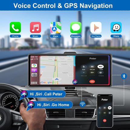 Dash Cam with Wireless CarPlay and Android Auto, 4K Dashcam Front and Rear Car Camera – image 4