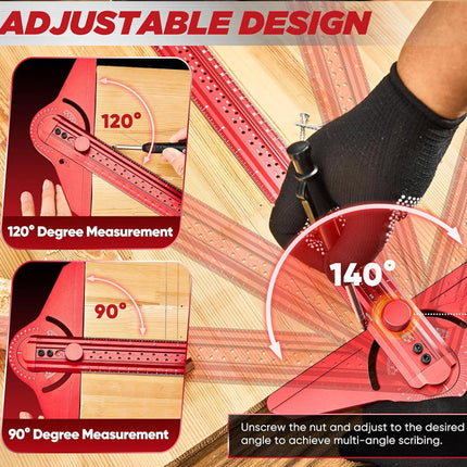 Angle Finder Protractor, Aluminum Angle Protractor Ruler – image 5