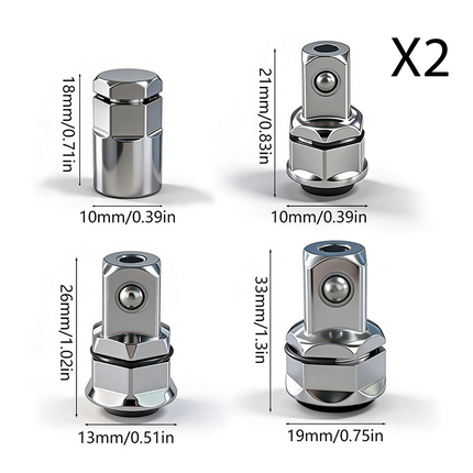 Socket Adapter Set, Quick Release Ratchet Adapter Set for 1/4 3/8 1/2 Inch Drive – image 12