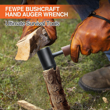Hand Auger for Wood, Scotch Eye Auger Hand Drill with Leather Sheath – image 8