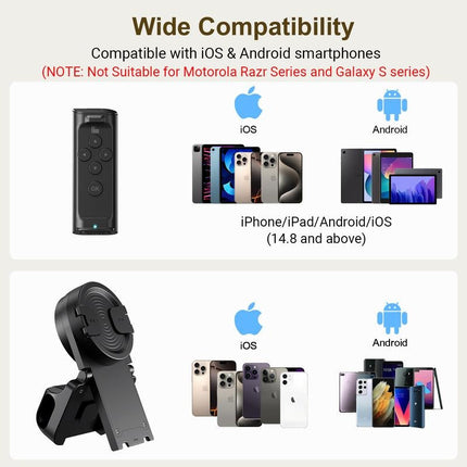 Bluetooth Page Turner Remote with Phone Stand, 360 Rotating Phone Holder – image 6