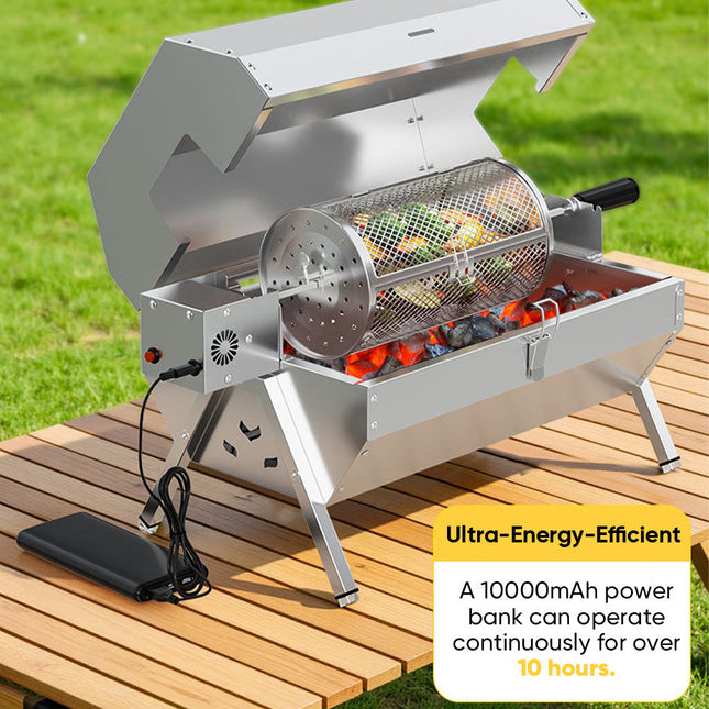 Portable Electric BBQ Grill with Rotisserie, Rotating Kebab Grill with Skewer Set, Tabletop Electric Grill_01