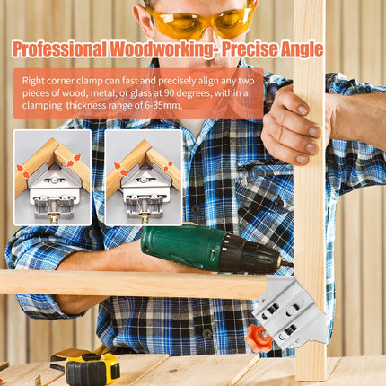 Corner Clamps for Woodworking, 90 Degree Right Angle Clamp with Adjustable Swivel Jaw
