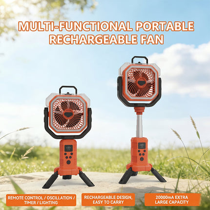 Portable Fan with Stand, Oscillating Fan with Light and Remote for Camping and Outdoor – image 7
