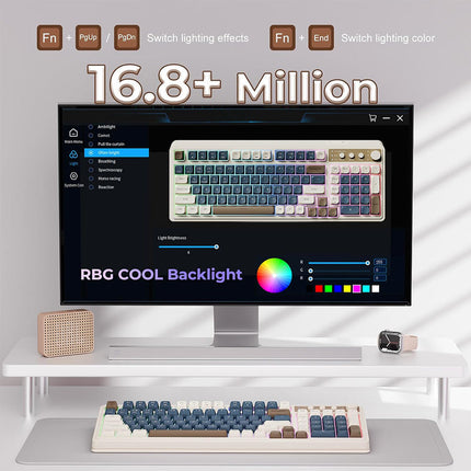 Wireless Gaming Keyboard, Typewriter Keyboard RGB Backlit – image 7