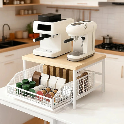 Kitchen Countertop Organizer with Basket Drawer, Coffee Station Organizer – image 5