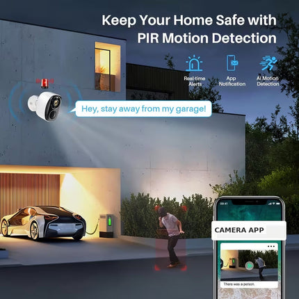 Wireless Security Camera Outdoor, Home Security Camera 2K with Night Vision – image 5