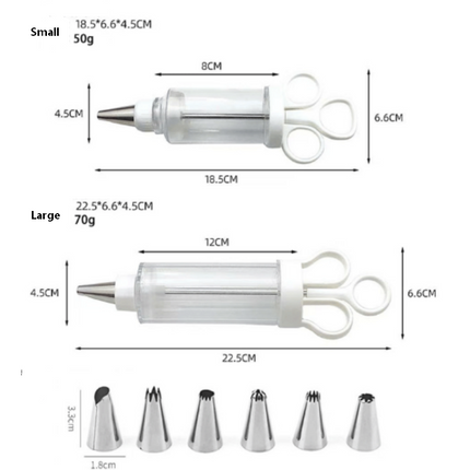 Cake Decorating Piping Gun Kit with 6 Tips, Stainless Steel Icing Gun – image 7