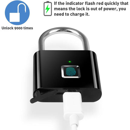 Fingerprint Padlock Keyless, Luggage Lock for Suitcase and Backpack – image 5