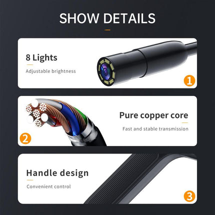 Borescope Camera with 8 LED Lights, Waterproof Pipe Inspection Camera for Car – image 4
