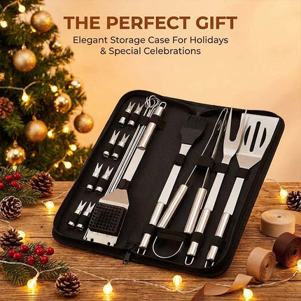 BBQ Grill Tool Set with Storage Bag, Stainless Steel Grill Accessories with Tongs and Basting Brush – image 5