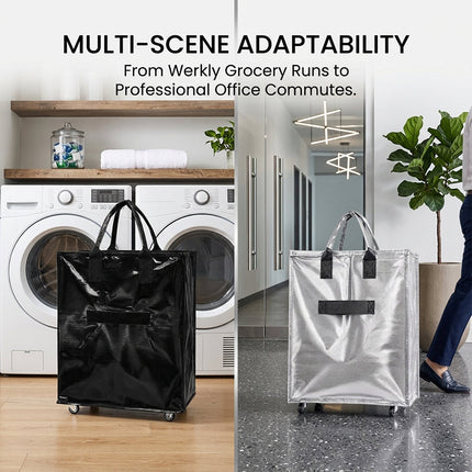 Foldable Rolling Tote Bag with Wheels, Collapsible Grocery Cart for Shopping and Travel – image 11