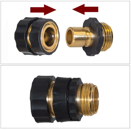 Garden Hose Quick Connector Set, 3/4 Inch Male and Female Hose Connector with Washers – image 5