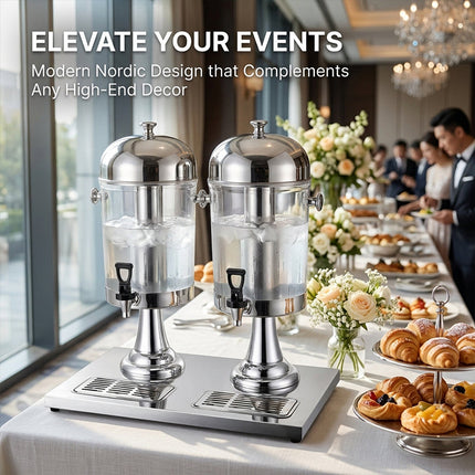 Party Drink Dispensers, Stainless Steel Beverage Dispenser with Ice Core and Drip Tray – image 17