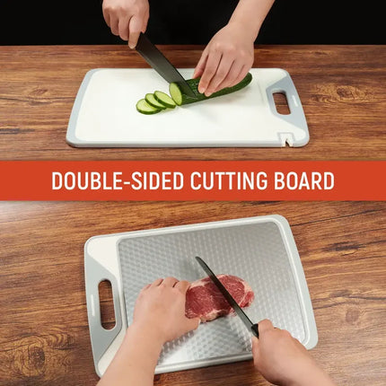 Double Sided Chopping Board with Juice Groove and Garlic Grinder for Meat and Vegetables – image 5