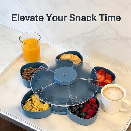 Lazy Susan Fruit Tray with Lid, Rotating Party Tray for Candy and Nuts – image 5