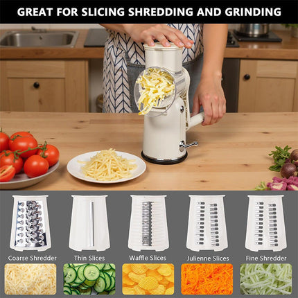 Rotary Cheese Grater, Vegetable Slicer with Suction Base – image 8