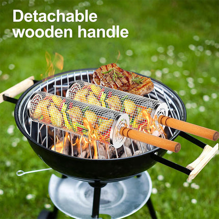 Rolling Grill Baskets with Wooden Handles – image 4