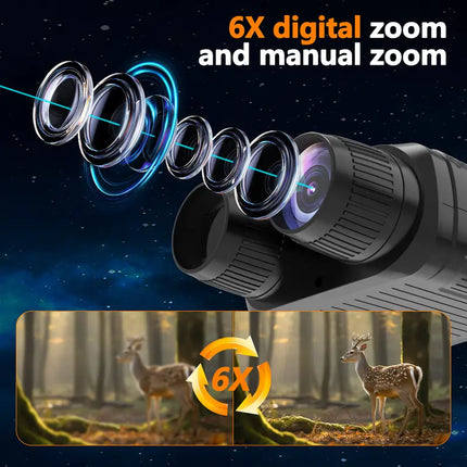 Night Vision Binoculars with 3 Inch Screen and 6x Digital Zoom, Rechargeable Hunting Binoculars with Video – image 5