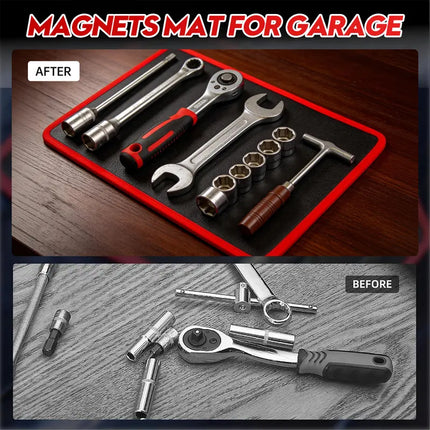 Magnetic Tray for Tools, Flexible Magnetic Tool Mat