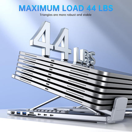 Laptop Docking Station, Foldable Adjustable Laptop Stand for Desk with Ports – image 5