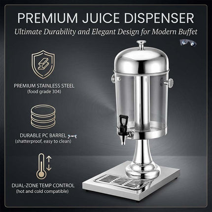 Party Drink Dispensers, Stainless Steel Beverage Dispenser with Ice Core and Drip Tray – image 7