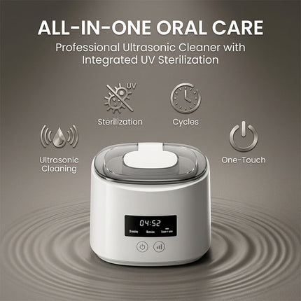 Ultrasonic Retainer Cleaner with UV Light, Mouth Guard Cleaner