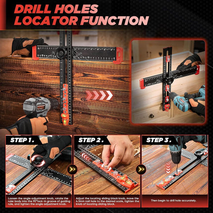 Drilling Guide Ruler with Level, Woodworking Tools – image 4