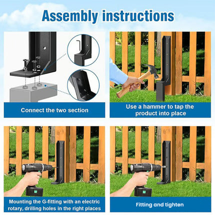 Fence Post Repair Kit, H Shaped Metal Post Anchor and Brace for Fence Repair – image 12
