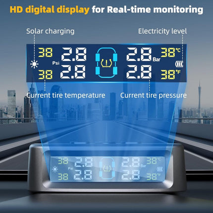 Trailer Tire Pressure Monitoring System, Solar RV Tire Pressure Monitor TPMS with 6 Sensors