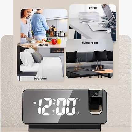 Digital Alarm Clock with Projection, Smart Alarm Clock with Mirror Display – image 7