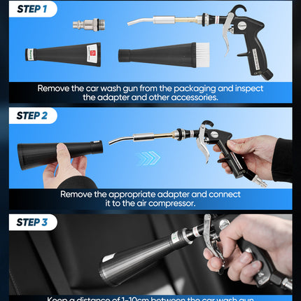Air Blow Gun with Tornado Nozzle, Tornado Dry Cleaning Gun for Car Detailing Tools – image 8
